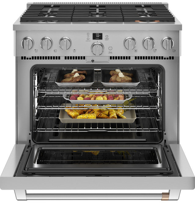 Cuisinière commerciale intelligente au gaz de 36 po Café™ avec 6 brûleurs (gaz naturel) - CGY366P2TS1
