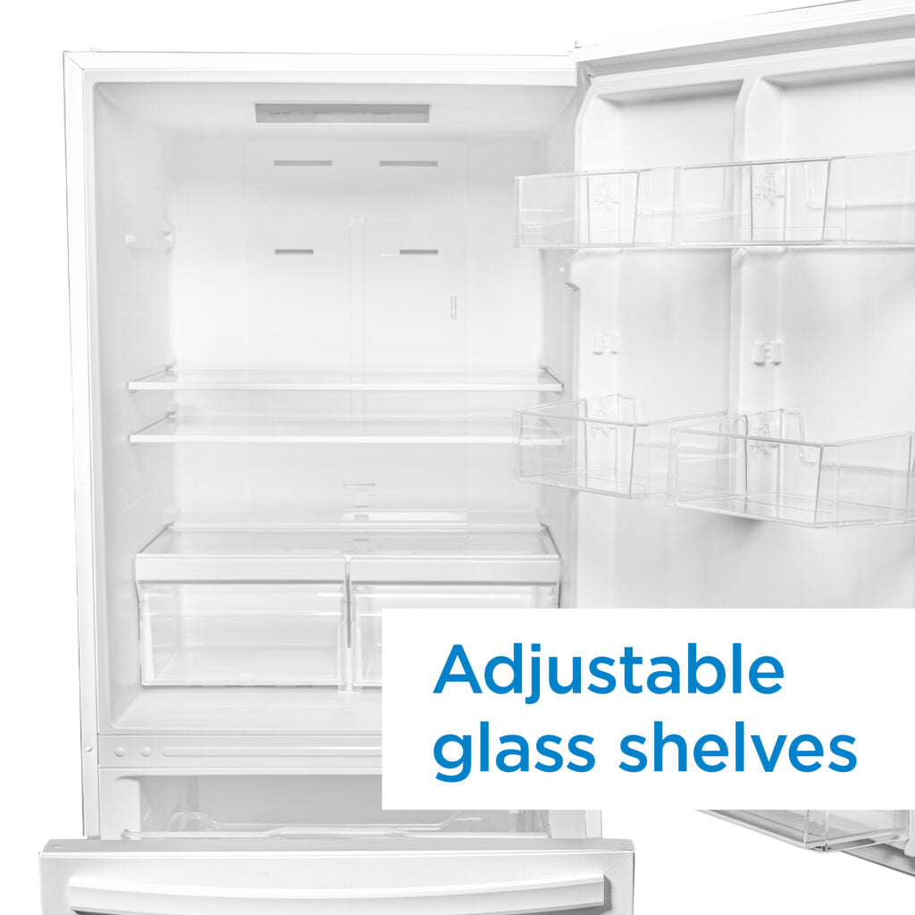 Danby Designer 18.7 cu. ft. Apartment Fridge Bottom Mount in Stainless Steel or White - DBM187E1SSDB // DBM187E1WDB