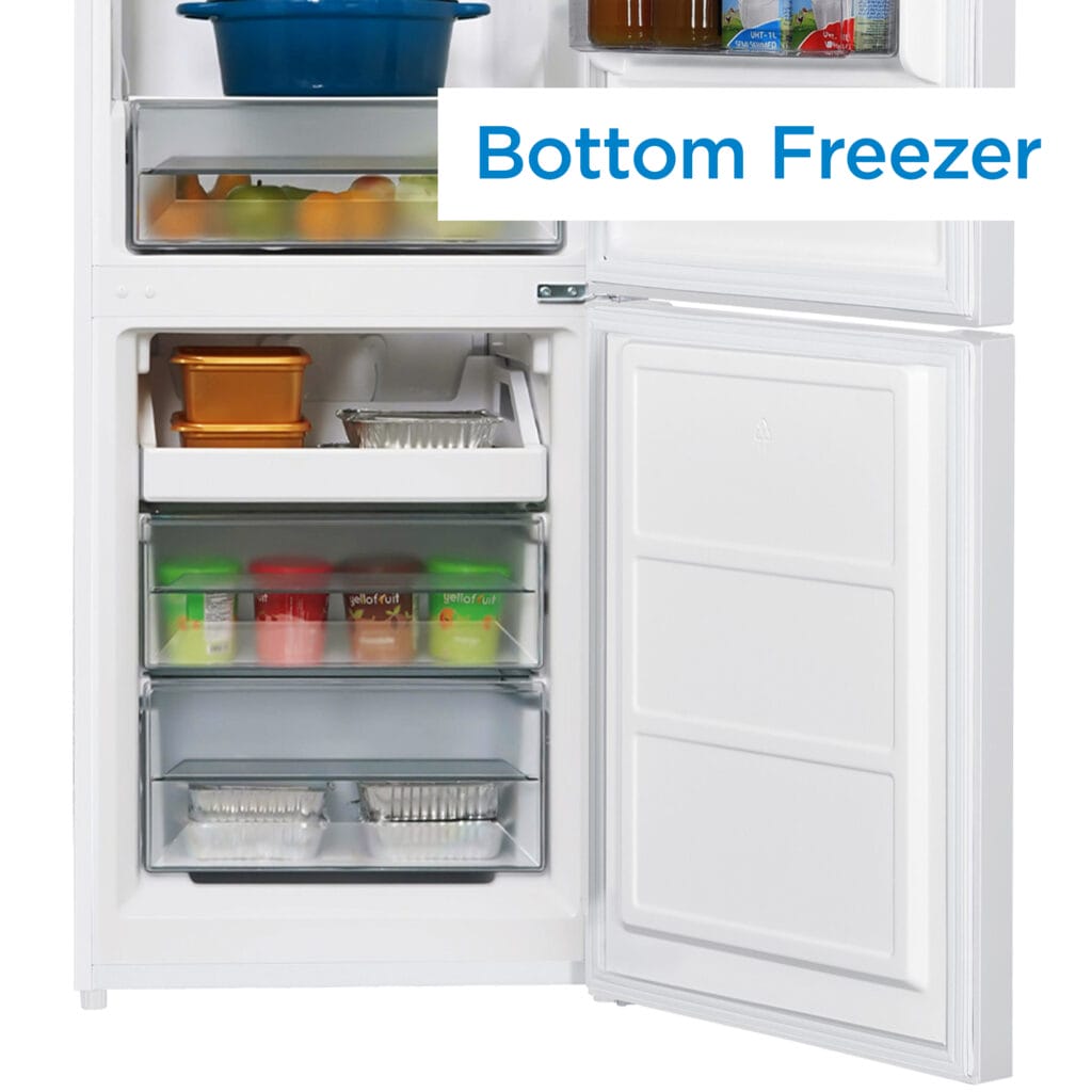 Danby 10 cu. ft. Bottom Mount Apartment Size Fridge in White - DBMF100B1WDB