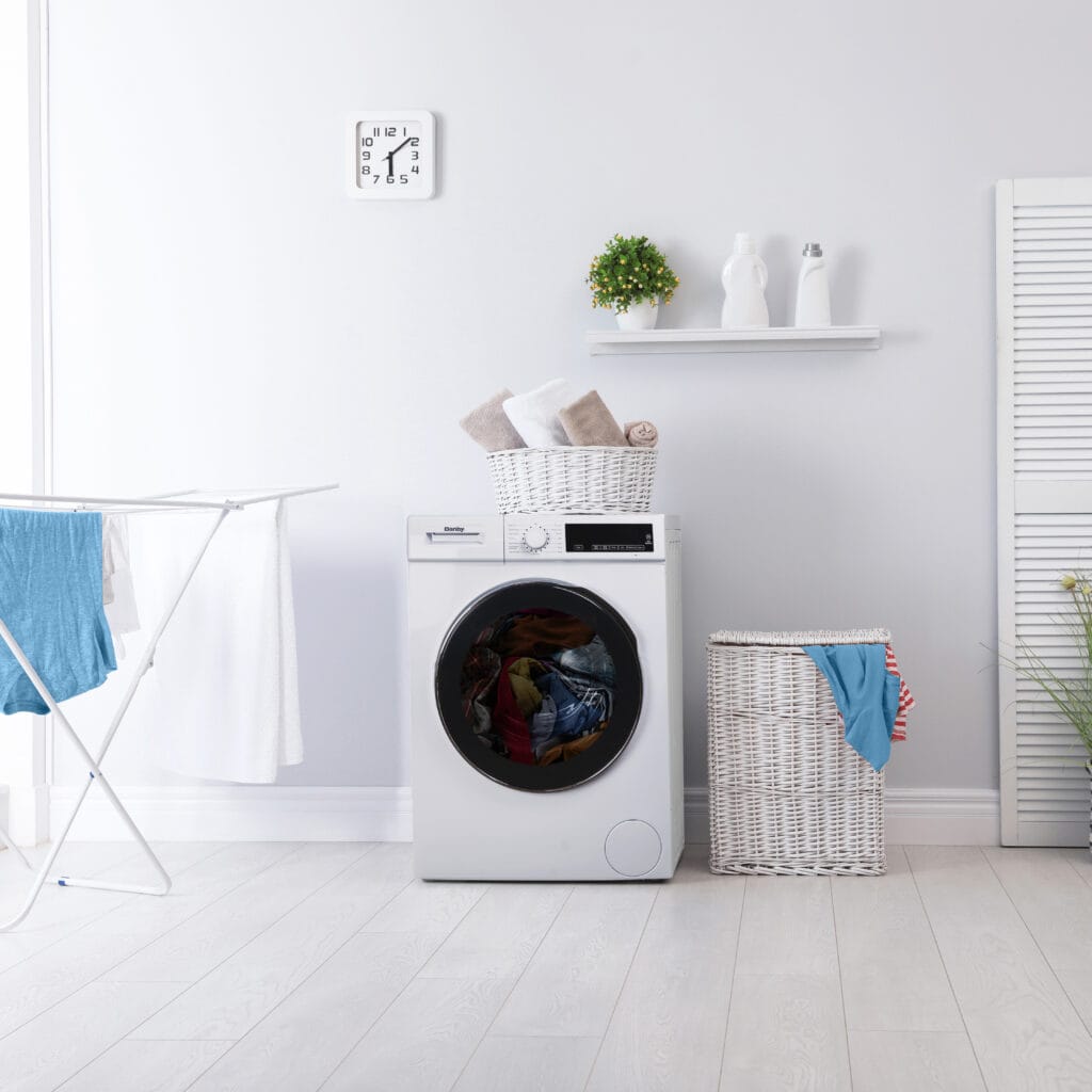 Danby 24-inch, 2.2 cu. ft. Stackable Front Load Washer with Steam in White - DWM022D3WDB