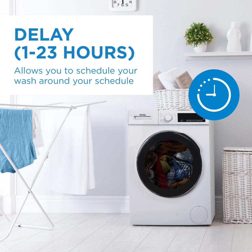 Danby 24-inch, 2.2 cu. ft. Stackable Front Load Washer with Steam in White - DWM022D3WDB
