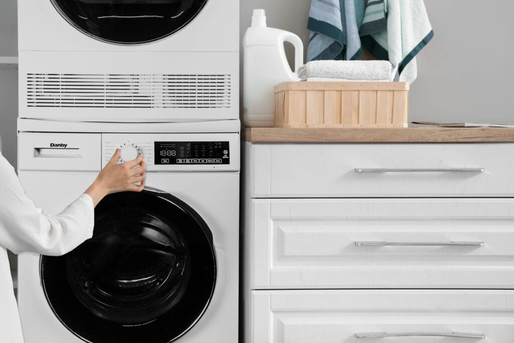 Danby 24-inch, 2.2 cu. ft. Stackable Front Load Washer with Steam in White - DWM022D3WDB