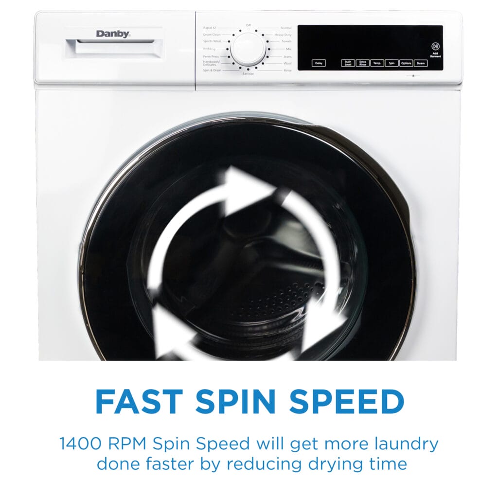 Danby 24-inch, 2.2 cu. ft. Stackable Front Load Washer with Steam in White - DWM022D3WDB