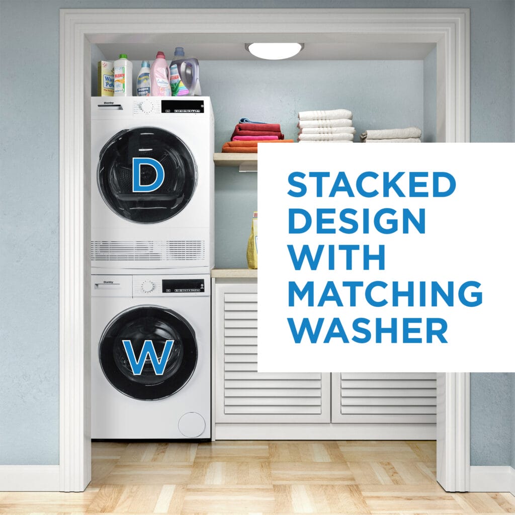 Danby 24-inch, 2.2 cu. ft. Stackable Front Load Washer with Steam in White - DWM022D3WDB