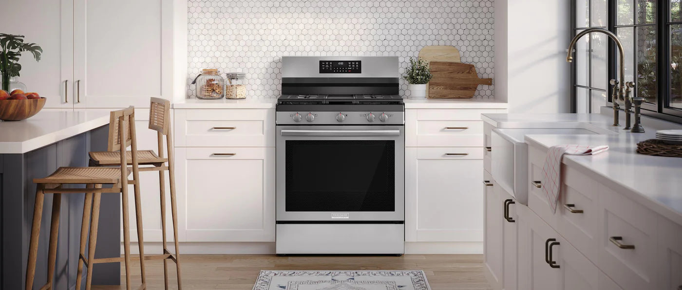 Frigidaire Gallery 30'' Rear Control Gas Range with Total Convection - GCRG3060BF