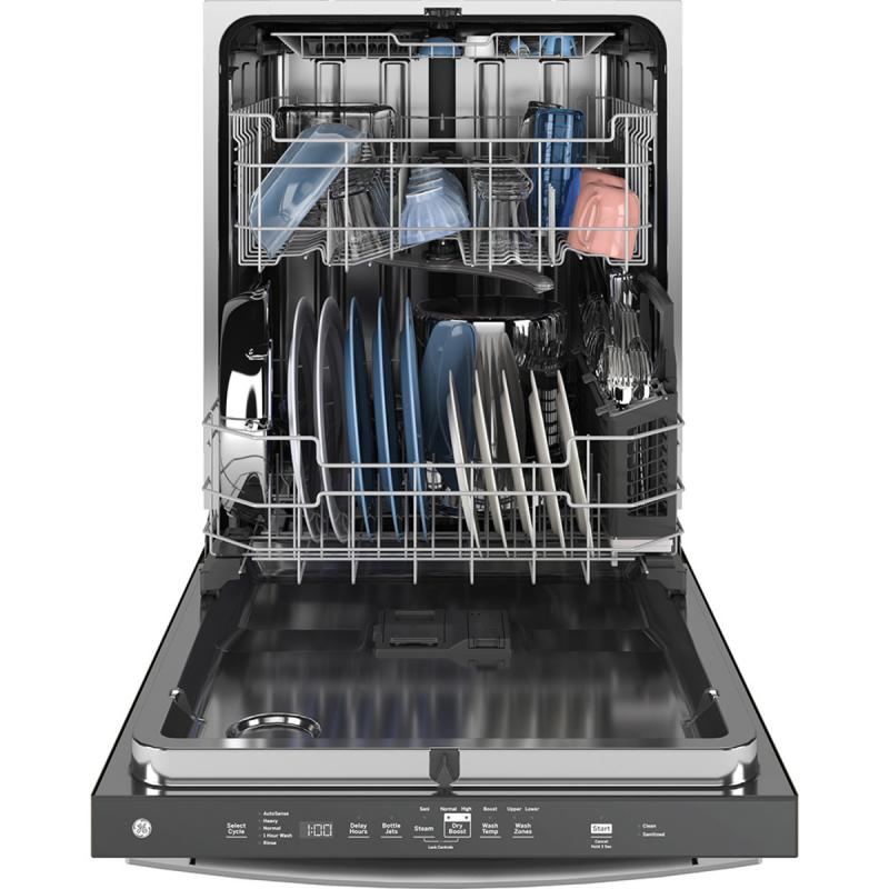 GE Top Control Stainless Steel Interior Dishwasher with Sanitize Cycle - GDT670SYVFS