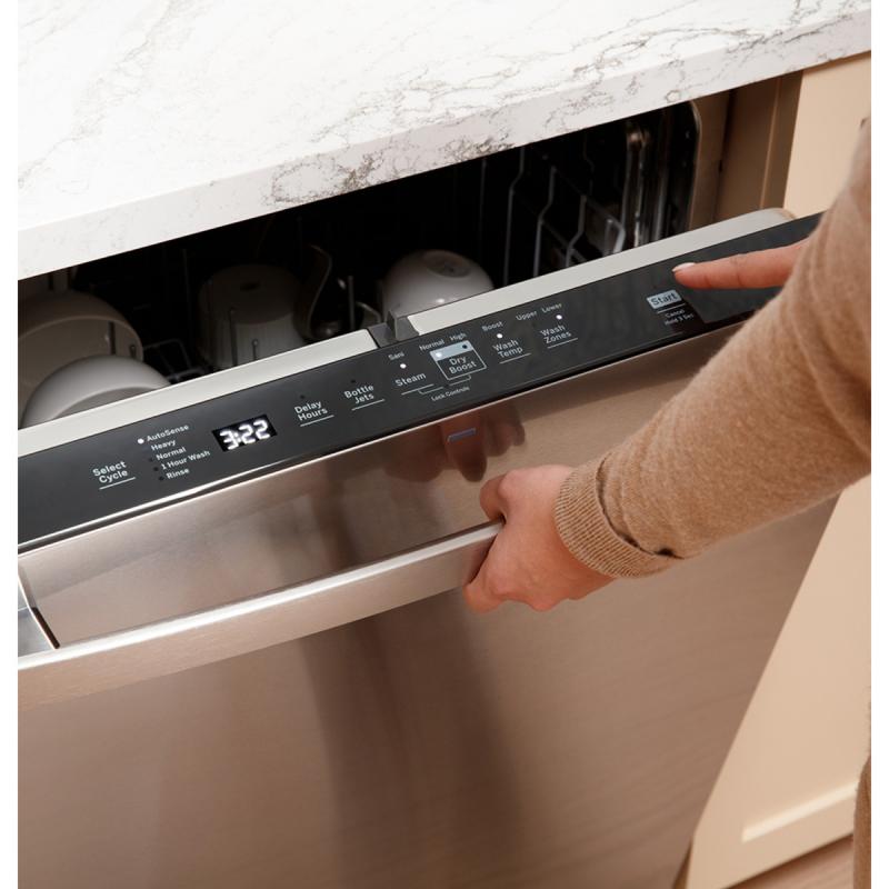 GE Top Control Stainless Steel Interior Dishwasher with Sanitize Cycle - GDT670SYVFS