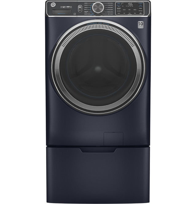 Laveuse à vapeur intelligente à chargement frontal GE® ENERGY STAR® d'une capacité de 5,0 pi³ avec système de ventilation SmartDispense™ UltraFresh avec OdorBlock™ et Sanitize + Allergen