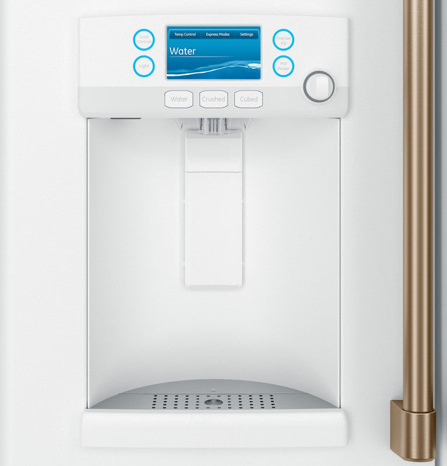 Réfrigérateur intelligent à portes françaises de 22,1 pi3 à profondeur de comptoir Café™ ENERGY STAR® avec distributeur d'eau chaude - CYE22TP4MW2