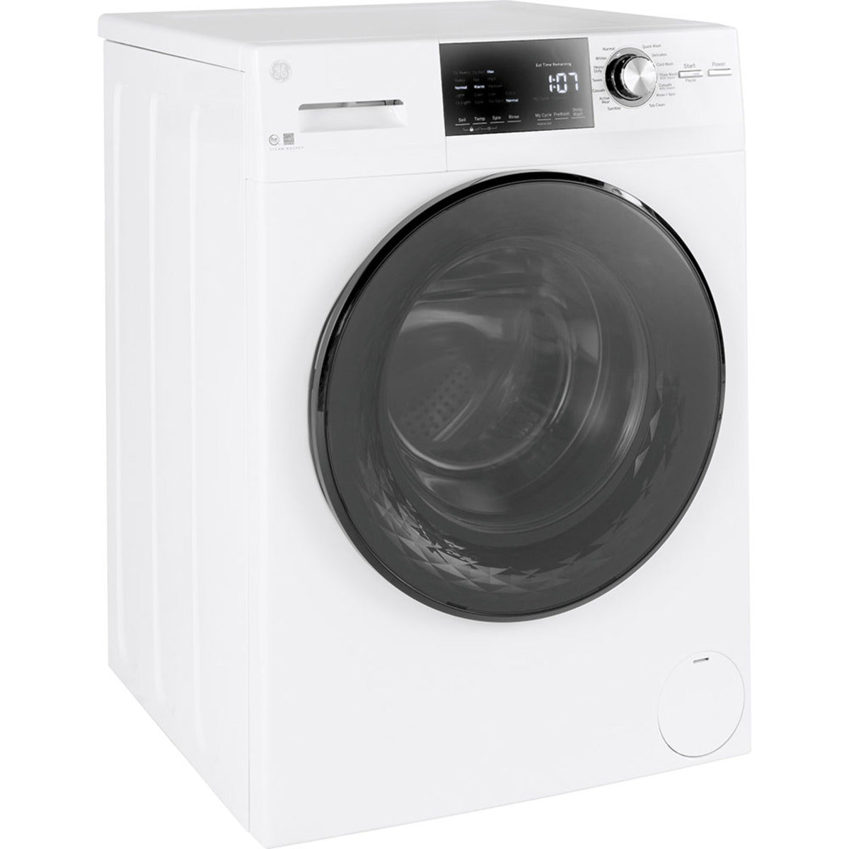 GE® 2.8 IEC Cu. Ft. Front Load Washer with Steam White - GFW148SSMWW