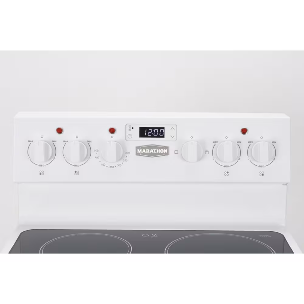 Cuisinière électrique Marathon de 24 po avec surface lisse en céramique Schott blanche - MER245W-2