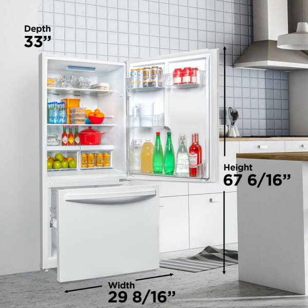 Danby Designer 18.7 cu. ft. Apartment Fridge Bottom Mount in Stainless Steel or White - DBM187E1SSDB // DBM187E1WDB
