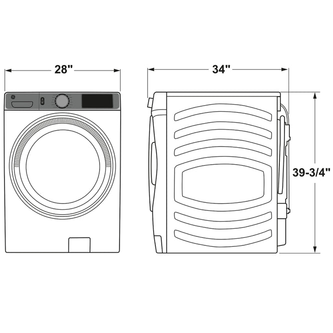 Laveuse à vapeur intelligente à chargement frontal GE® ENERGY STAR® d'une capacité de 5,0 pi³ avec système de ventilation SmartDispense™ UltraFresh avec OdorBlock™ et Sanitize + Allergen