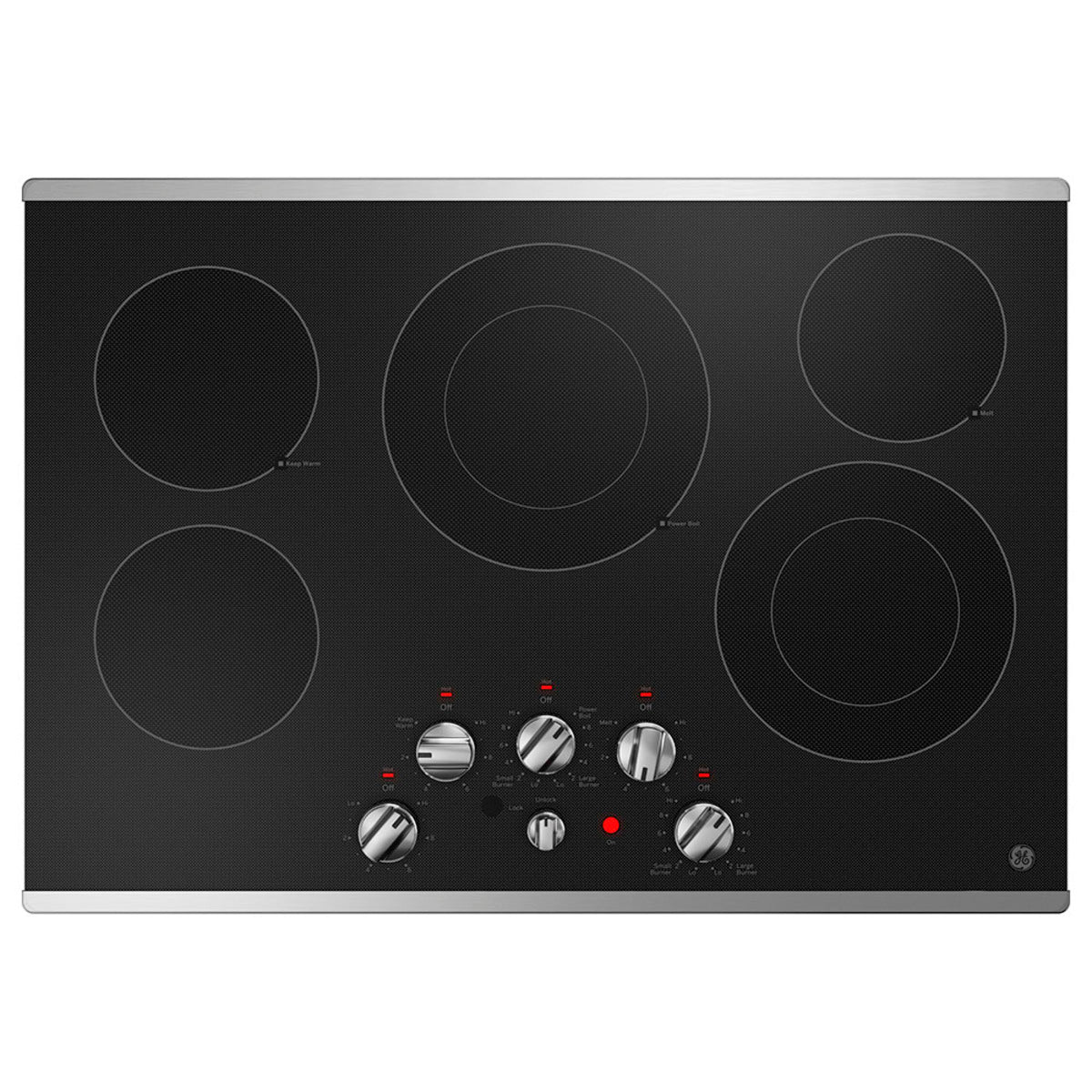 Table de cuisson électrique intégrée GE 30 po avec commande à bouton en acier inoxydable - JEP5030STSS