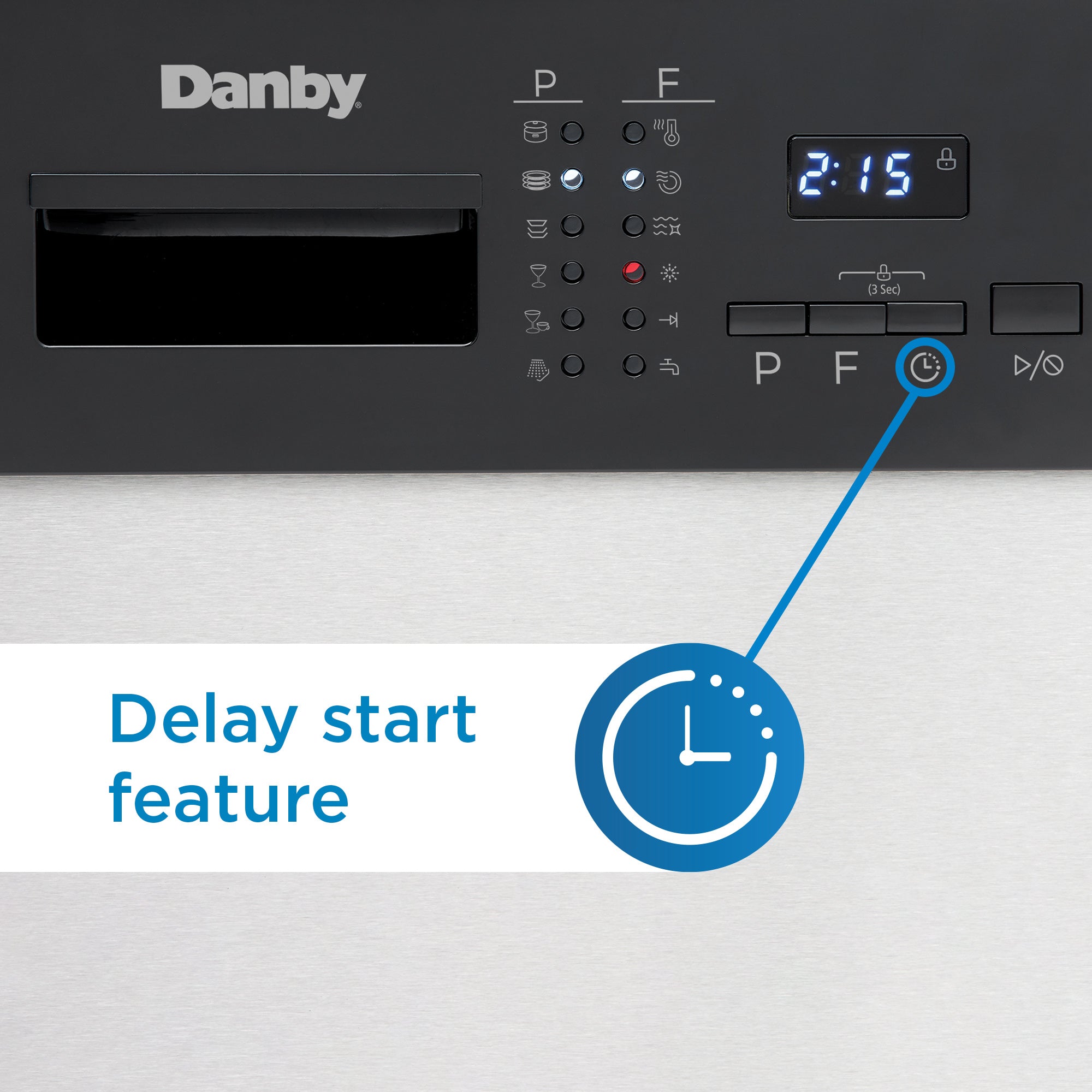 Danby 24″ Wide Built-in Dishwasher in Stainless Steel - DDW2404EBSS