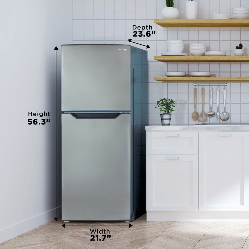 Danby DFF070B1BSLDB-6 7.0 cu. ft. Apartment Size Top Mount Fridge in Stainless Steel