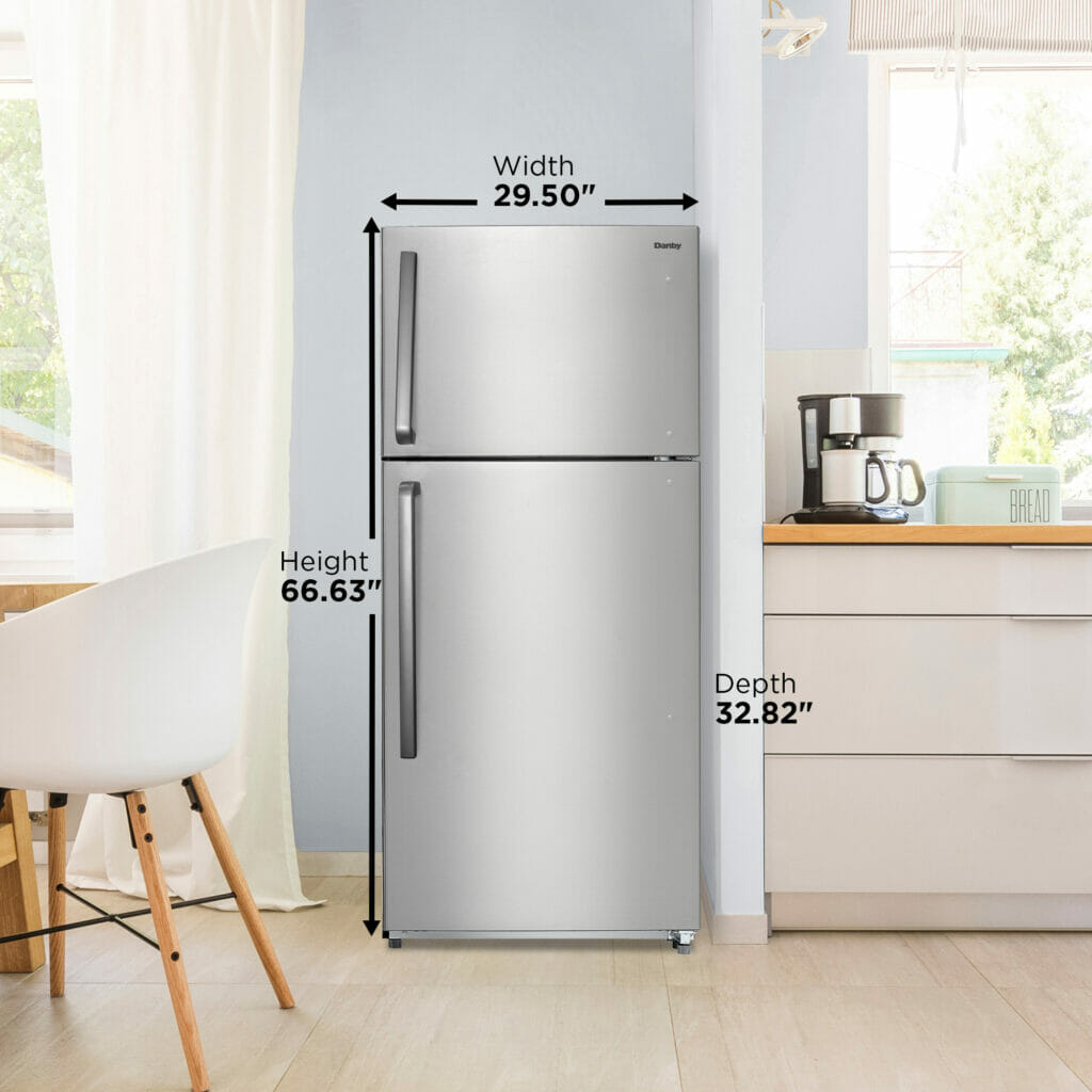 Danby 18.1 cu. ft. Apartment Size Fridge Top Mount in Stainless Steel - DFF180E2SSDB