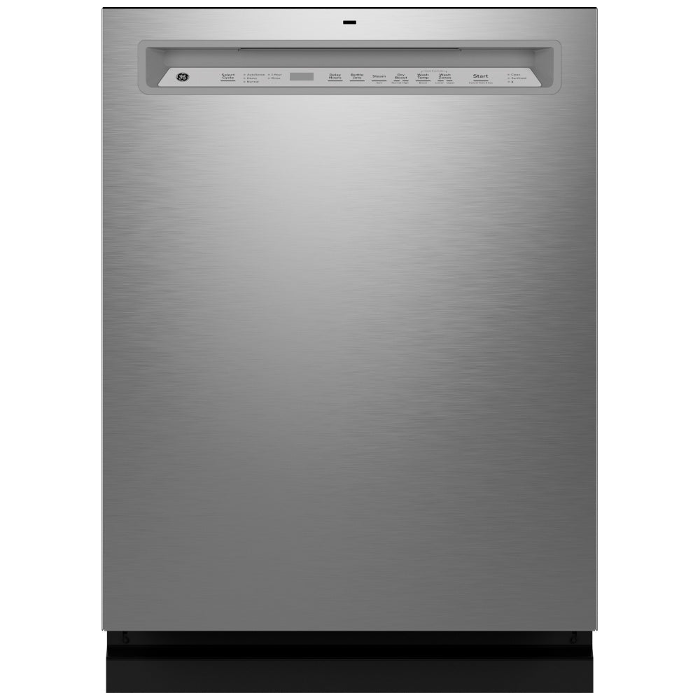 GE Front Control Stainless Steel Interior Dishwasher with Sanitize Cycle - GDF650SYVFS