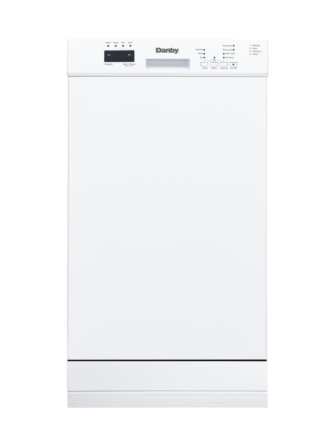 Danby 18″ Wide Built-in Dishwasher in White - DDW18D1EW