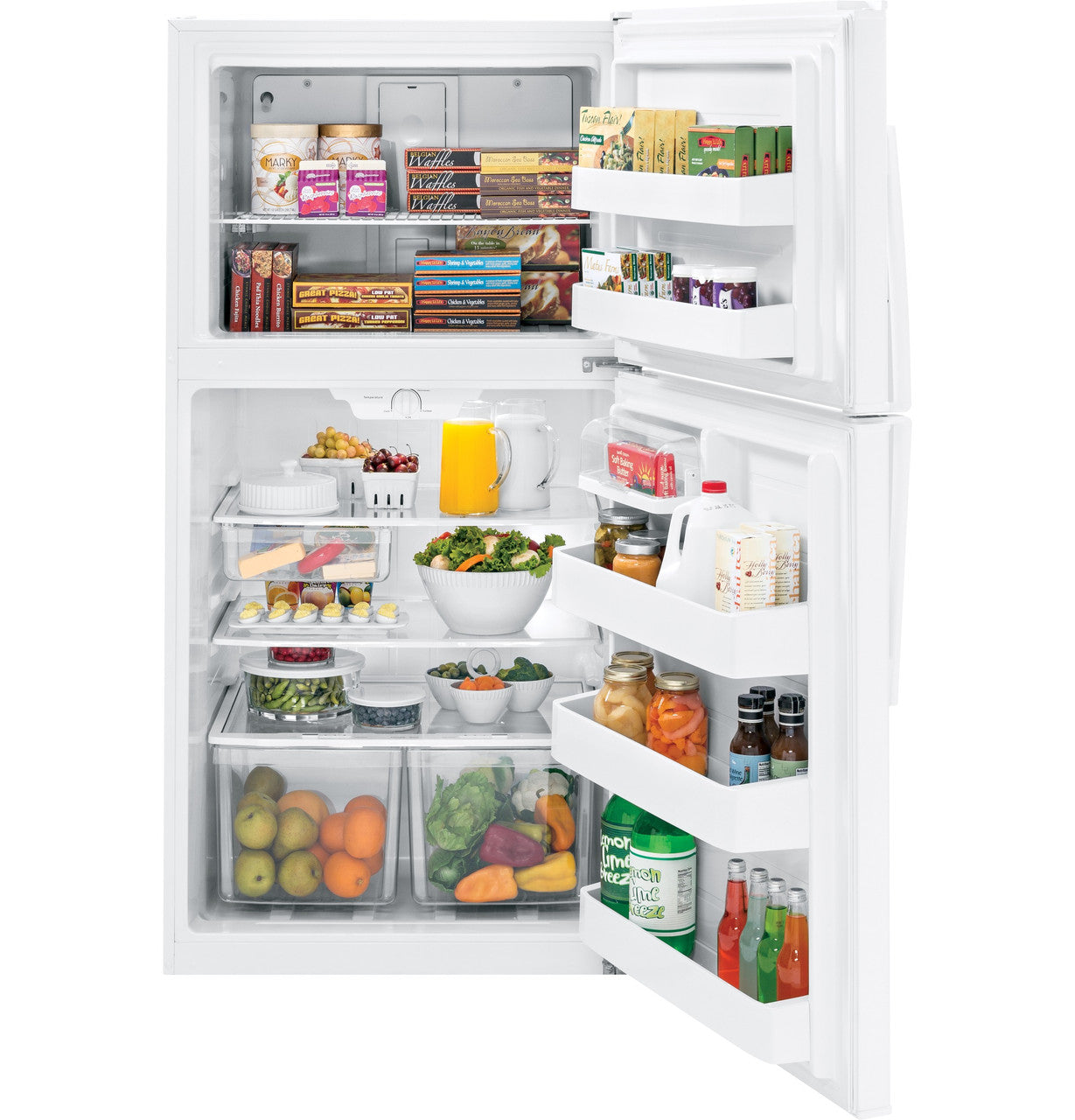 GE® ENERGY STAR® 21.1 Cu. Ft. Top-Freezer Refrigerator - GTE21GTHWW