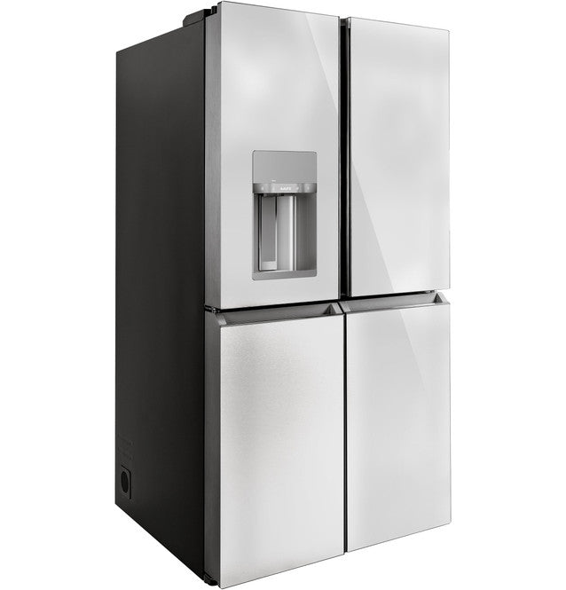 Café™ ENERGY STAR® 27.4 Cu. Ft. Smart Quad-Door Refrigerator in Platinum Glass - CQE28DM5NS5