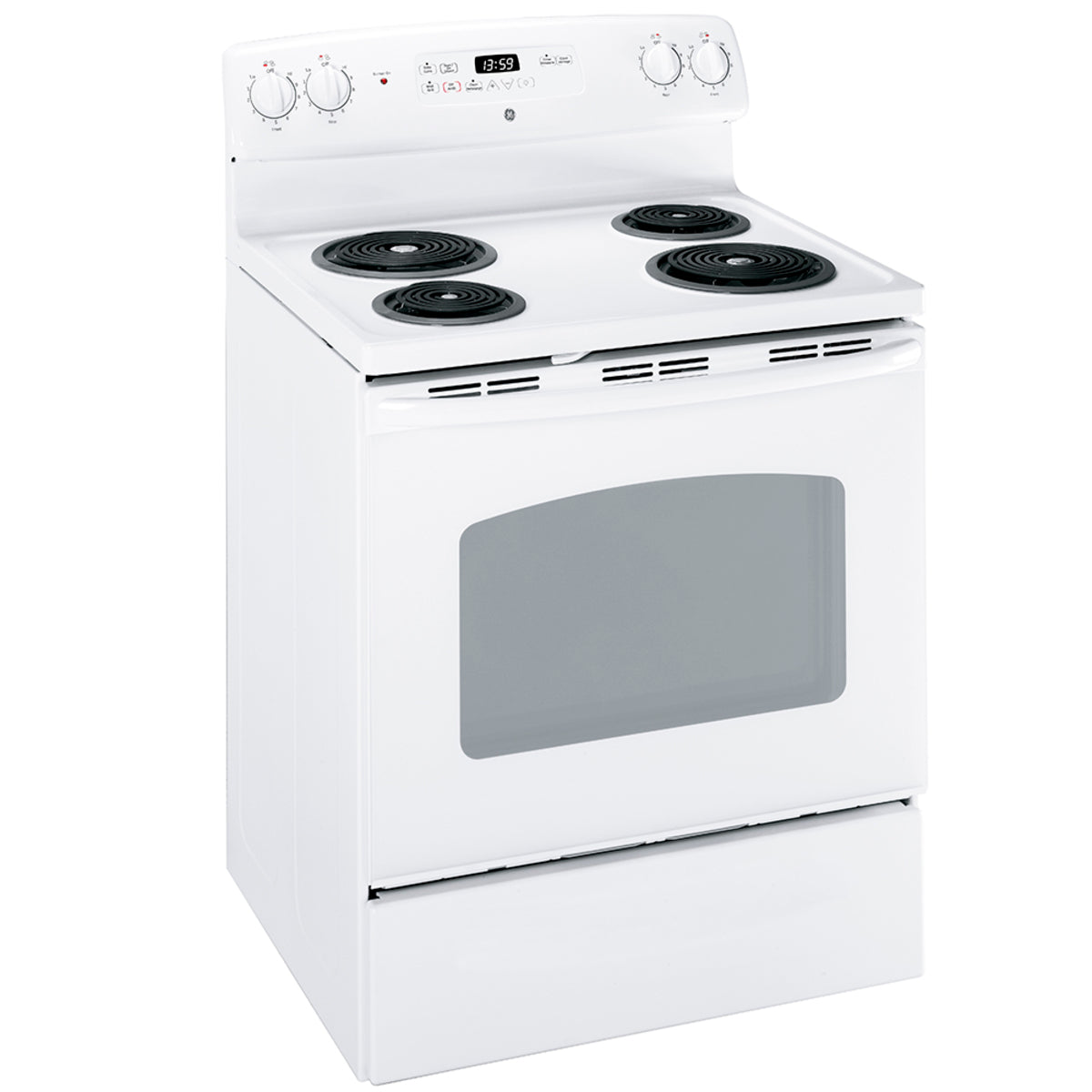 Cuisinière électrique autonome GE 30 po avec tiroir de rangement Blanc - JCBP240DMWW