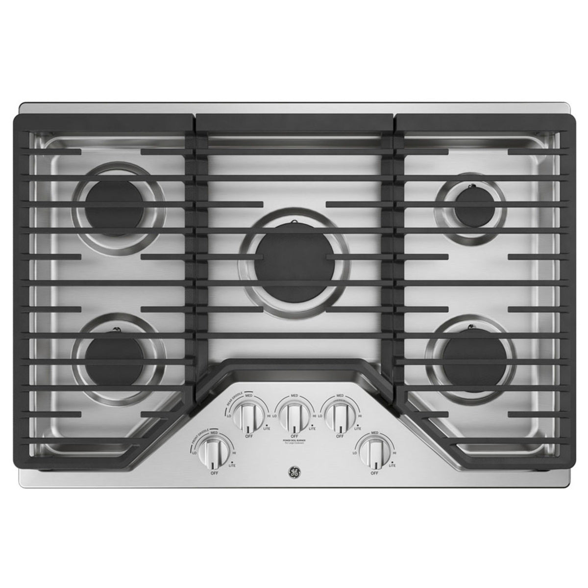 Table de cuisson à gaz encastrée profonde GE de 30 po en acier inoxydable - JGP5030SLSS