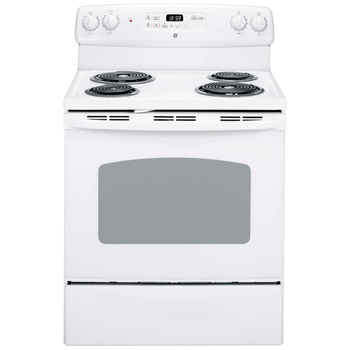 Cuisinière électrique autonome GE 30 po avec tiroir de rangement Blanc - JCBP240DMWW