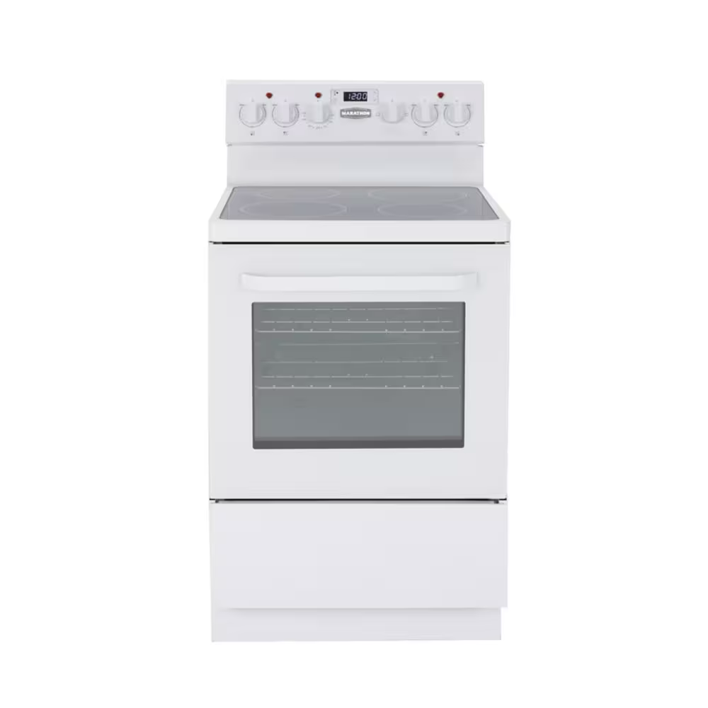 Marathon 24" White Schott Ceran Smooth Top Electric Range - MER245W-2