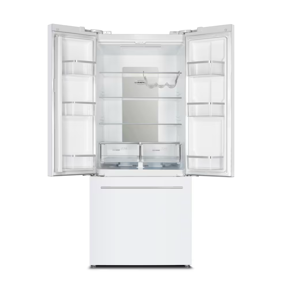 Marathon 18 cu.ft. French Door Bottom Mount Refrigerator in White - MFF180WFD-1