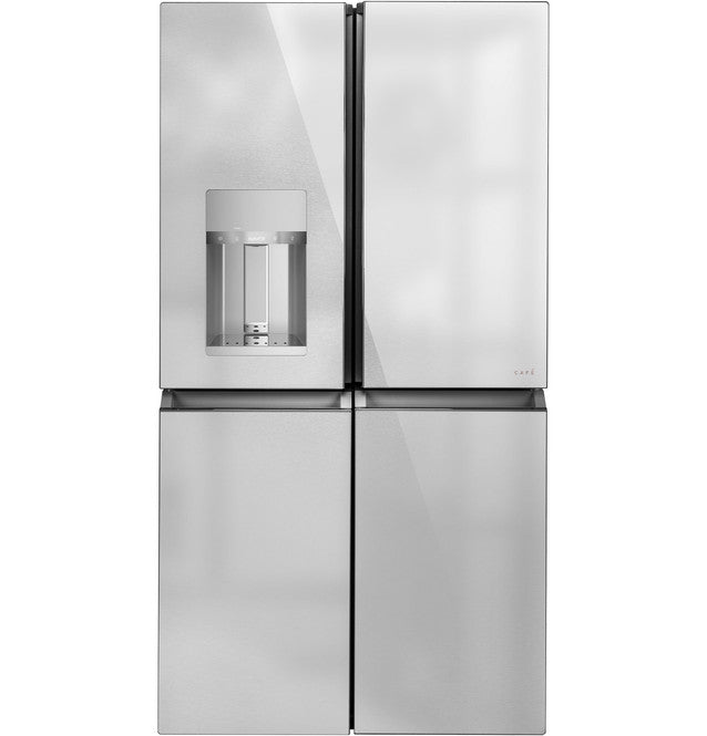 Café™ ENERGY STAR® 27.4 Cu. Ft. Smart Quad-Door Refrigerator in Platinum Glass - CQE28DM5NS5