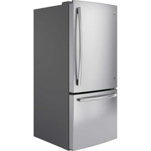 Load image into Gallery viewer, GE 20.9 CU.FT. BOTTOM FREEZER REFRIGERATOR STAINLESS STEEL (GBE21ASKSS)